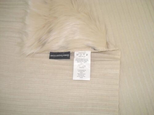 DENNIS BASSO  Faux Cashmere Throw with Faux Trim  Ivory color 