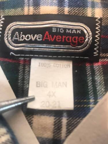 R42 Details about  / NWT NOS BIG MAN ABOVE AVERAGE Men/'s Plaid Long Sleeve Button Down Shirt