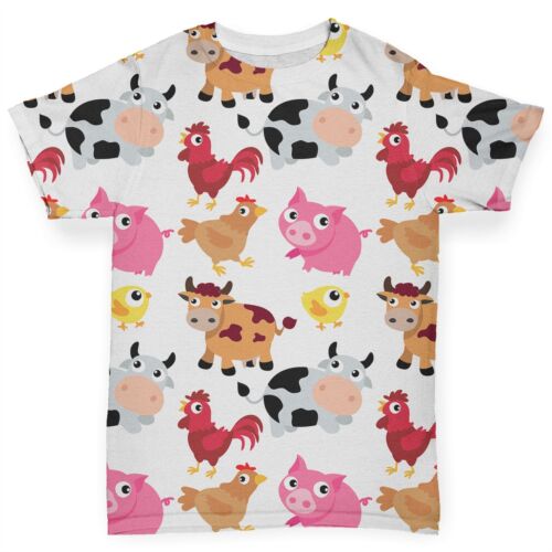 Twisted ENVY Granja Yarda Animal Bebé Niño Gracioso en Imprimir Bebé T-Shirt