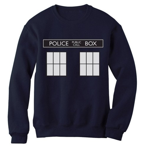 TARDIS POLICE BOX Sweatshirt doctor dr 50th Anniversary show Fan who costume