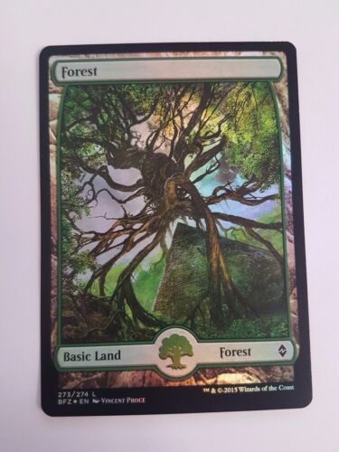 Battle For Zendikar Magic//mtg Full Art Land FOIL Forest 273//274