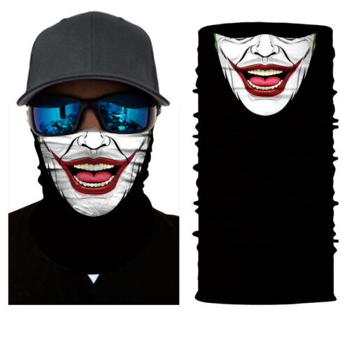 Skull Clown Face Scarf Balaclava Neck Gaiter Bandana Neckerchief Sun Headwear