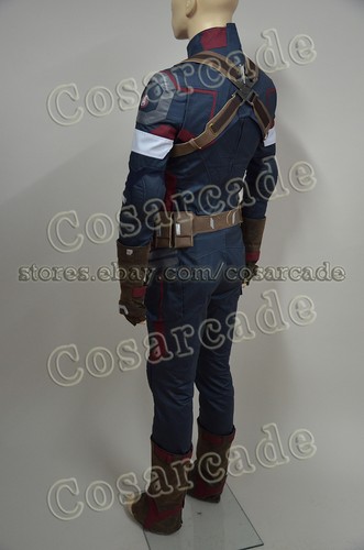 Avengers Captain America II 2 Age of Ultron Steve Rogers Cosplay Costume Uniform
