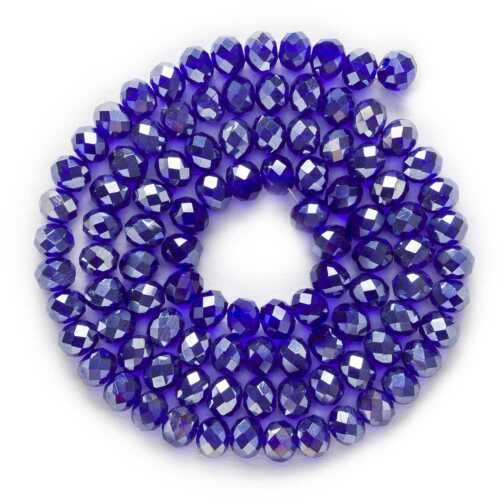 50pcs AB Round Cut Faceted Crystal Glass loose spacer Beads ...