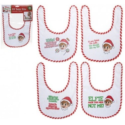 Vilain ELF Slogan bavoirs X4 Pack Bavoir Bébé Garçon Fille Noël Elf aventures