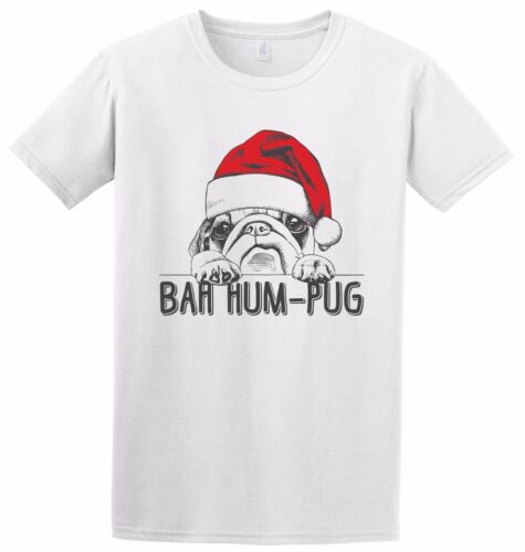 Cute Santa Christmas Xmas Pug Dog Bug Grinch Gift Inspired T-Shirt Bah Hum Pug