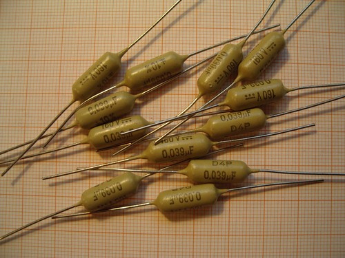 10x 39nF 160V axial Mullard Mustard KT311 Folienkondensator 39000pF 0,039µF