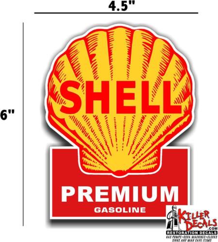 SHELL-24 3" SHELL MOTOR OIL GAS PUMP OIL TANK DECAL LUBESTER DECAL STICKER 