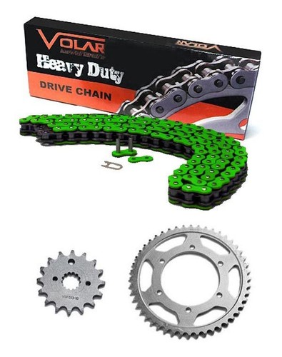 2008-2012 Kawasaki Ninja 250R EX250 Chain and Sprocket Kit Green Heavy Duty