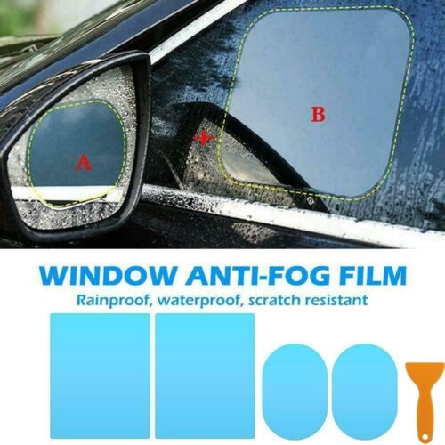 4x Car Anti-fog Rainproof Sticker Side Mirror Window Protective Film Rain Shield 
