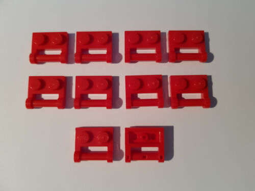 #AC04 modifiziert LEGO® 10 x 48336 Platte 1 x 2 mit Griff Halter rot 4521931 
