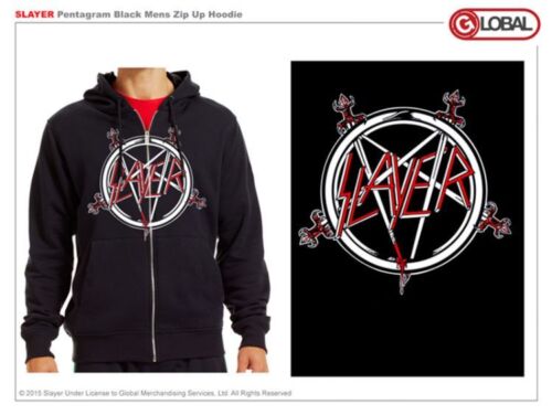 Slayer Pentagram Rock Thrash Metal Music Band Adult Mens Zip Up Hoodie SLA10302