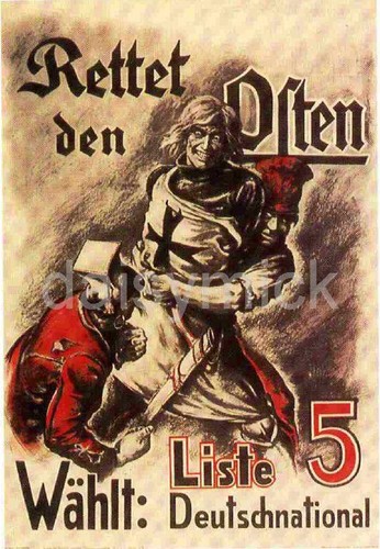 Teutonic Knights German National People/'s Party 1920 Poster 7x5 Inch Reprint