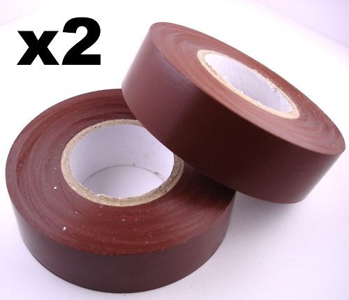 2x 20m rolls of quality PVC insulating tape brown