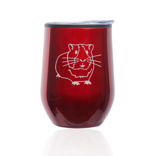 Stemless Wine Tumbler Coffee Travel Mug Glass Cup w/ Lid Guinea Pig 