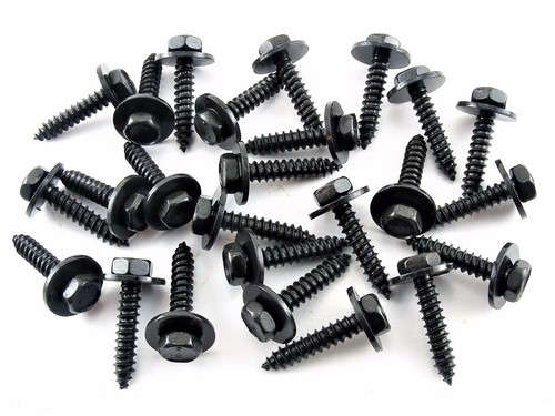 #224 M4.2 x 20mm Long AMC Black Trim Screws Qty.25 12mm Washer 7mm Hex
