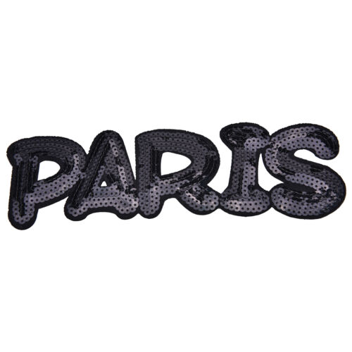 24*7.6cm Sequin PARIS Iron-On Patch DIY Accessory Applique Clothes Patch RS