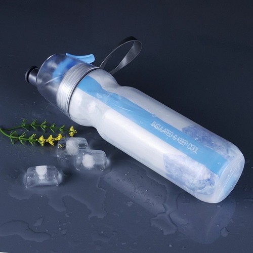 Keep Cool Insulated Bike Water Bottle Spray Mist Squeeze Bottle 500ml BPA Free