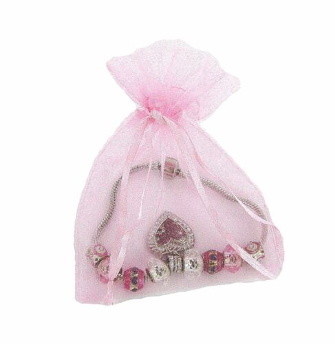 Pink Heart Bracelet European Bead Charm Bracelet Woman 8.5/" US Seller