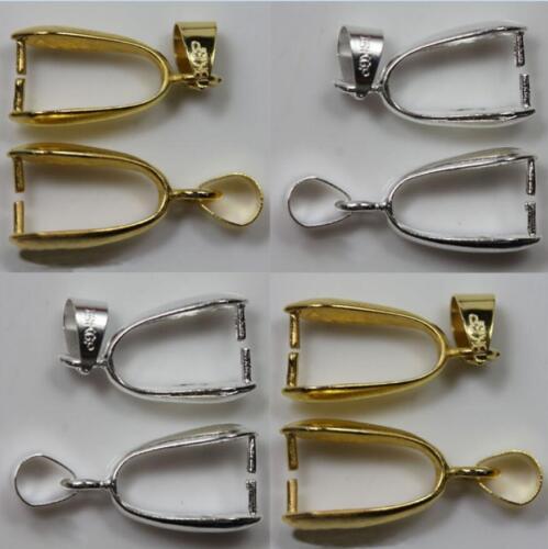 20pcs DIY Bale Pinch Clasp Gold Silver Findings Bail Connector Pendants 