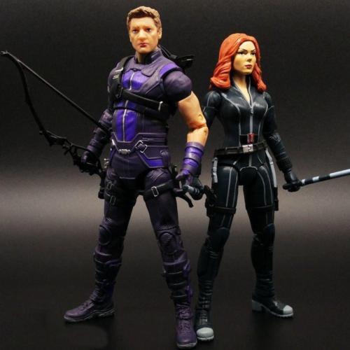 Marvel Legends Civil War Hawkeye Black widow lovers Action Figure 2pcs//set