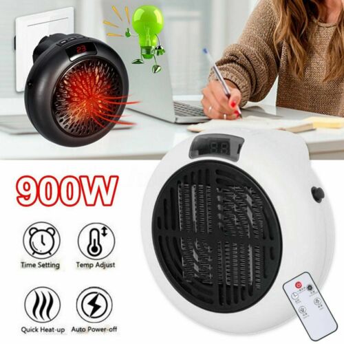 900W Mini Space Heater Fan Portable Plug-in Electric Wall-outlet Warmer 