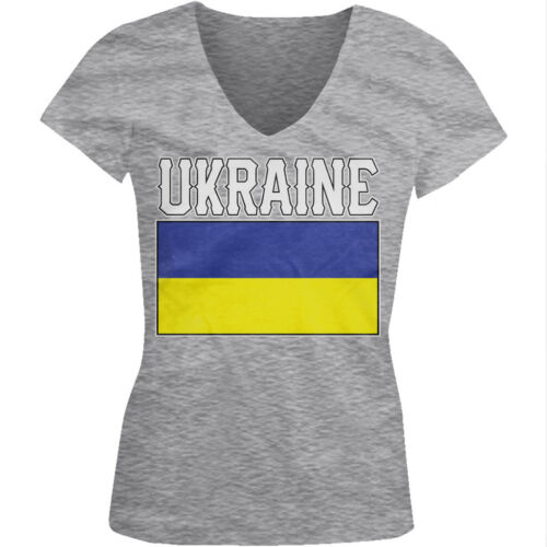 Ukrainian Bold Country Flag Ukraine Nationality Pride  Juniors V-neck T-shirt
