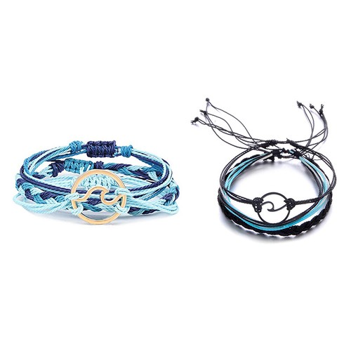 3 Stücke Sommer Surfer Welle Armband Einstellbar Freundschafts Armband Han Z2F3