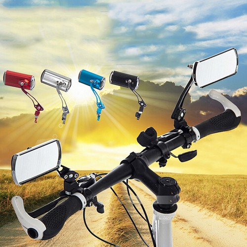 2x Flexible Aluminum Bike Rear View Mirror Mountain Bicycle Rearview Handlebar