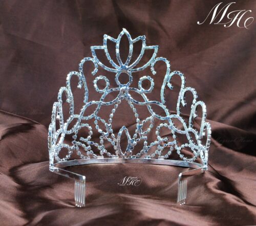 Floral Tiaras w// Hair Combs Brides Crowns Clear Crystal Headband Wedding Pageant
