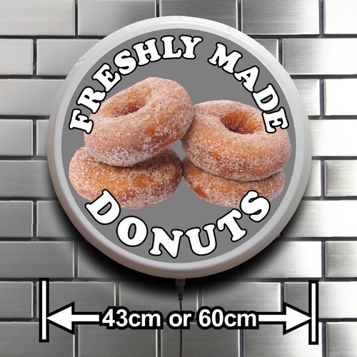 DONUTS RUND LED LEUCHTREKLAME CAFÉ RESTAURANT GESCHÄFT CATERING LASTWAGEN