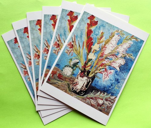 Still Life Vase with Red Gladioli Set of 6 Van Gogh Note Cards