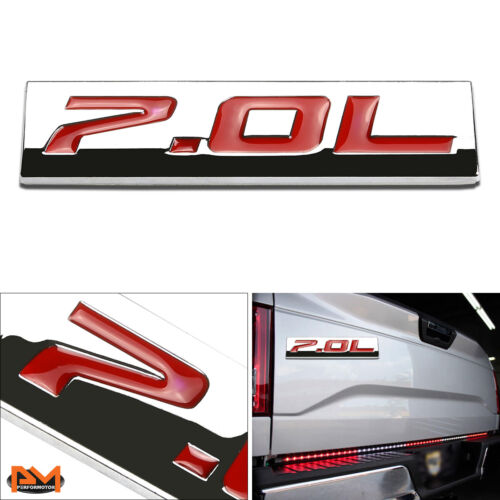 "7.0L" Polished Metal 3D Decal Red Emblem Sticker For 06-13 Chevrolet Corvette 