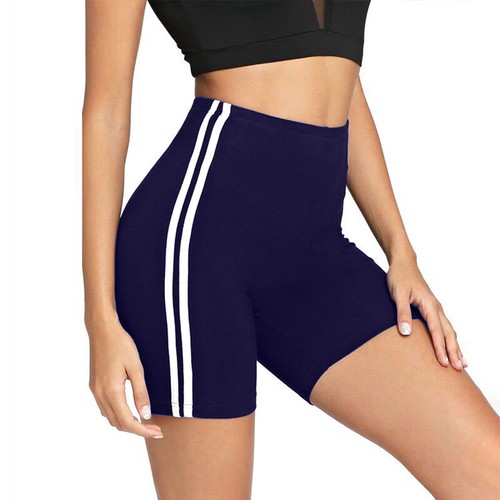 Mujeres Leggings cintura alta Gimnasio Corto a Rayas Fitness Deporte Correr Pantalones De Yoga