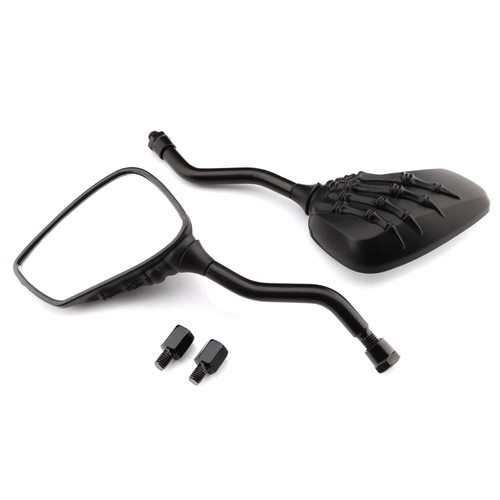 Black Skull Skeleton Motorcycle Mirrors 8mm 10mm For Honda CB1000R 1300 Chopper