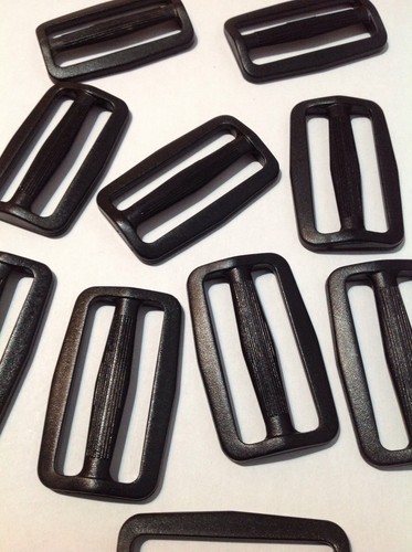 50 Mm De Plástico Negro Tri Glide Hebilla cierres X 10 Para Correas