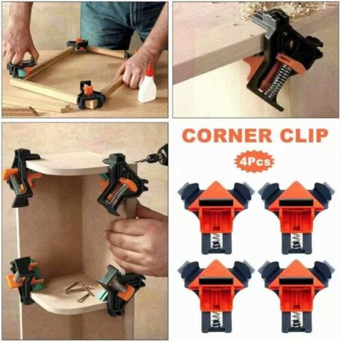 4Pcs//Set 90 Degree Right Angle Clip Clamps Corner Holders Woodworking Hand Tools