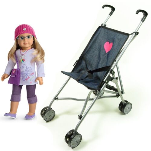 My First Umbrella Doll Stroller in Denim for Toddler Color-Black Unique-Quality