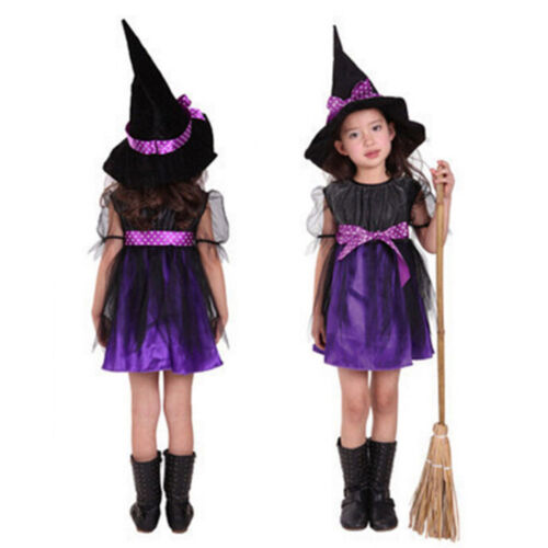 Kids Toddler Girl Halloween Costume Dress Party Dresses Hat Outfit Clothes fair 