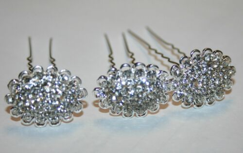 3 pc Silver hair pins Wedding Hairpins Hair Accessories with Rhinestone