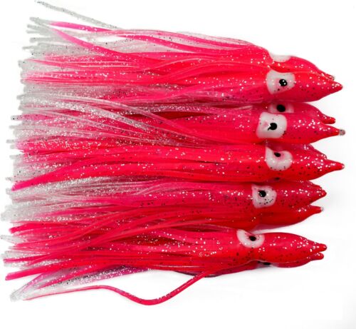 30pc 6in Soft Squid Skirt Fishing Lure Octopus Fish Lure Trolling Bait Hoochies