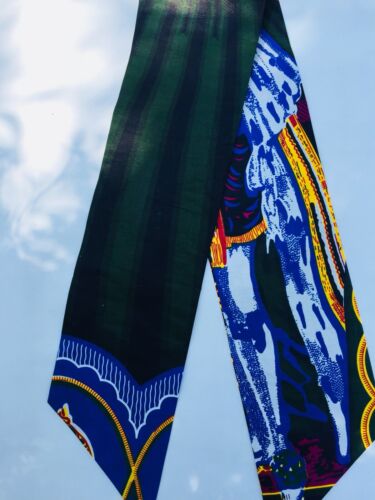 Rétro African Wax Print Head Band cheveux Wrap Boucles d/'oreilles cravate écharpe Ankara 45X5”