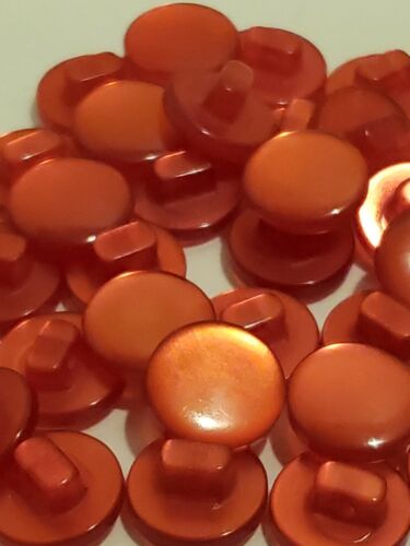 16 Vintage Light Red Pearlized Satin Plastic Self Shank Buttons 7/16" 