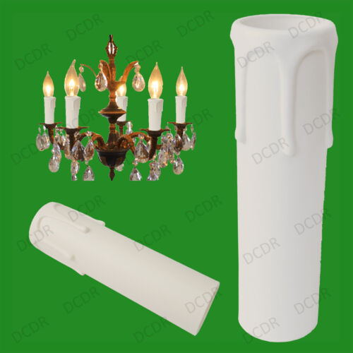 6x White Drip Candle Wax Effect Chandelier E14 Light Bulb Sleeve 105mm x 27mm