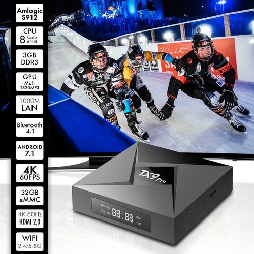 TX9 PRO 3GB 32GB Smart Android 7.1 TV Box Amlogic S912 Octa Core 64Bit Dual WIFI