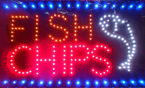 /"FISH /& CHIPS /"  LED Light sign Brand New