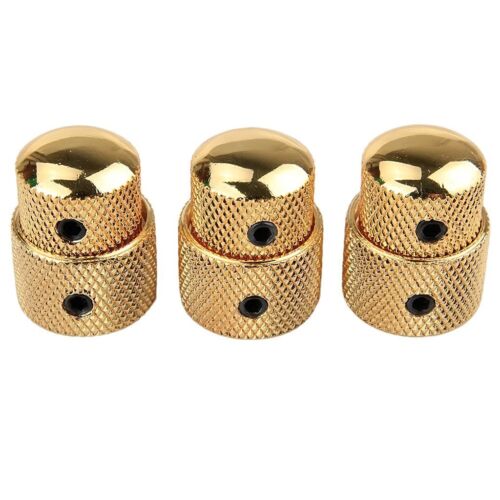 3pcs Dual Concentric Stacked Control Knobs Gold Set Electric Guitar Bass Part