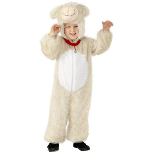 Kids Barnyard Lamb Farm Animal Jumpsuit w Hood Child Zip-Up Manger Costume SM-MD 