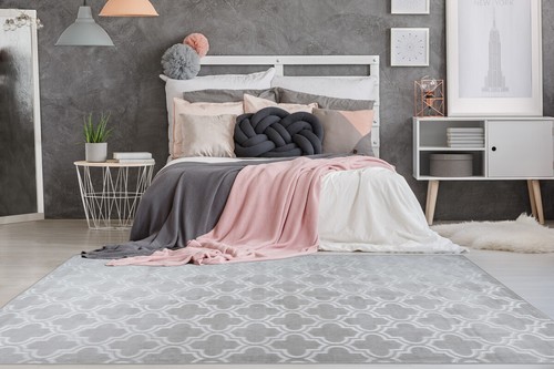 Tapis marocain design MAROC motif dégradé gris Argenté 120x170cm