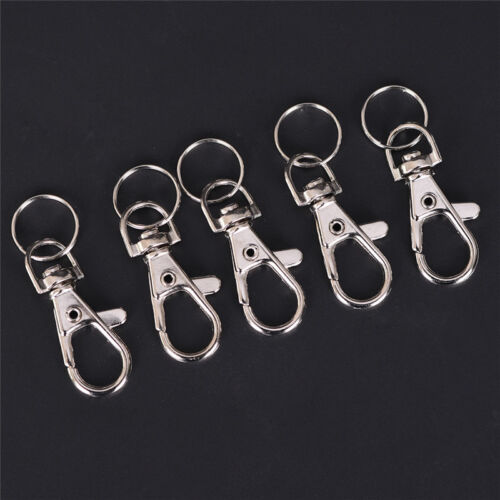 10PC Silver Swivel Trigger Clips Snap Lobster Clasp Hook Bag Key Ring Hooks O! 